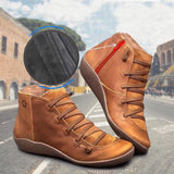 Unifarben Flache Stiefelette