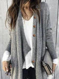Langarm Lässige  Strickjacke
