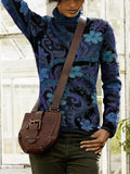 Geblümter Baumwollgemischer Pullover