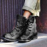 Niedrige Bequeme Stiefelette mit Reißverschluss