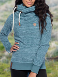 Blau Baumwollgemisch Lässig Langarm Sweatshirt