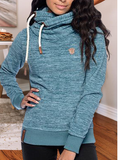 Blau Baumwollgemisch Lässig Langarm Sweatshirt