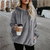 Lässiger Langen Ärmeln Plüsch Hoodie