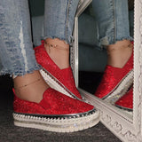4 Farben Funkelnde Strass Plateau Sneakers