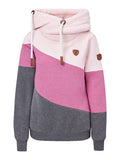 Normal Unifarben Lässig Farbblock Sweatshirt