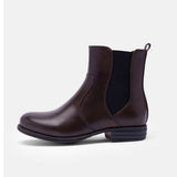 Kurzer Retro-Stiefel für Damen mit niedrigem Absatz
