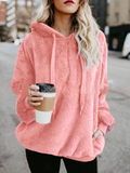 Flauschige Sweatshirt mit Reißverschluss und Kapuze