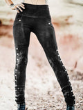 Print Retro Schmale Hosen