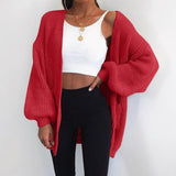 Mittellanger einfarbiger Pullover Mantel