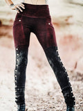 Print Retro Schmale Hosen