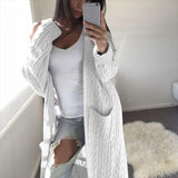 Lässiger langer einfarbiger Pullover Mantel