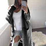 Lässiger langer einfarbiger Pullover Mantel