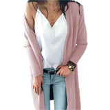 Modische lässige mittellange Strickjacke