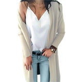 Modische lässige mittellange Strickjacke