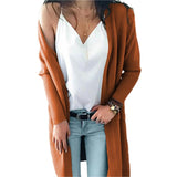 Modische lässige mittellange Strickjacke