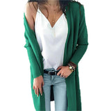 Modische lässige mittellange Strickjacke