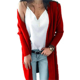 Modische lässige mittellange Strickjacke