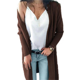 Modische lässige mittellange Strickjacke