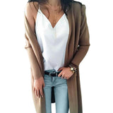 Modische lässige mittellange Strickjacke