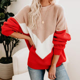 Lässiger Langarm Farbe Pullover