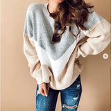 Lässiger Langarm Farbe Pullover