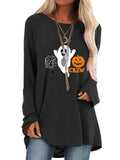 Halloween Aufdruck Lose Langarm-T-Shirt