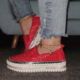 4 Farben Funkelnde Strass Plateau Sneakers