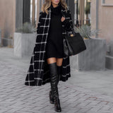 Fashion Grid Langarm-Mantel