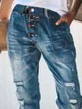 Lässig Retro Brüste Denim Hose