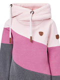 Normal Unifarben Lässig Farbblock Sweatshirt