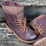 Herbst Schnürung Blockabsatz Stiefelette