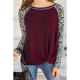 Leopardenmuster Langarm-T-Shirt