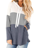 Langarm Lässig Farbblock Streifen Sweatshirt