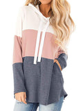 Langarm Lässig Farbblock Streifen Sweatshirt
