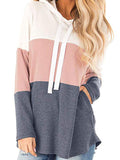 Langarm Lässig Farbblock Streifen Sweatshirt