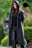 Mittlere Länge Hooded Sweater Jacket