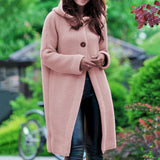 Mittlere Länge Hooded Sweater Jacket