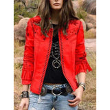 Lange Ärmel bedruckte Tassel coat