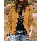 Lange Ärmel bedruckte Tassel coat