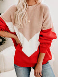Lässiger Langarm Farbe Pullover