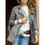LANGE ÄRMEL TASSEL COAT