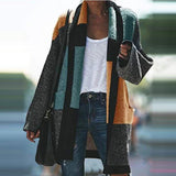 Farbblock Schalband Patchwork Coat
