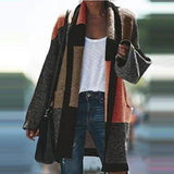 Farbblock Schalband Patchwork Coat