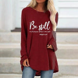 Lässiges Rundhalsausschnitt Langarm T-Shirt