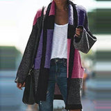 Farbblock Schalband Patchwork Coat