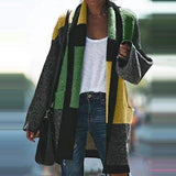Farbblock Schalband Patchwork Coat