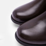 Kurzer Retro-Stiefel für Damen mit niedrigem Absatz