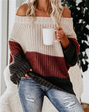 Lässiger Farbblock Pullover