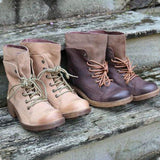 Herbst Schnürung Blockabsatz Stiefelette