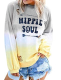 Abdruck mit zerrissenem LangarmSweatshirt